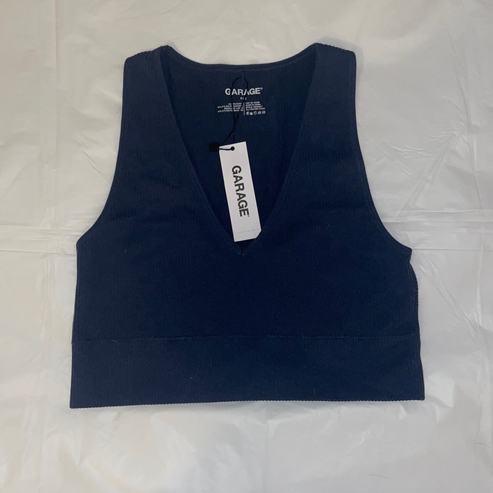 New with tags navy Garage cropped tank top